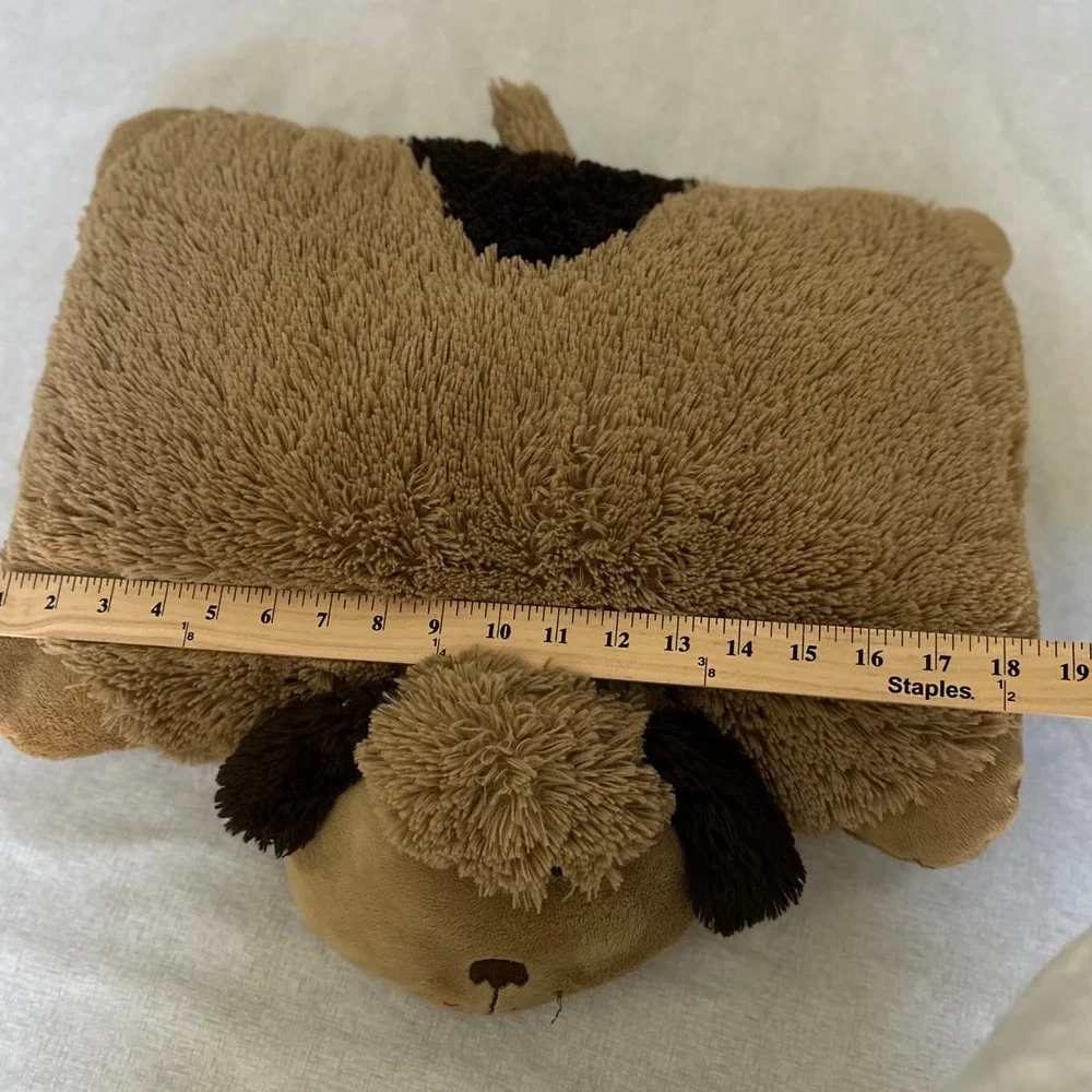Pillow Pets Original Playful Puppy Brown Tan Dog Plush Folding Stuffed Animal 18
